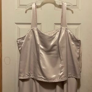 Cream embellished full length dress with Jacket